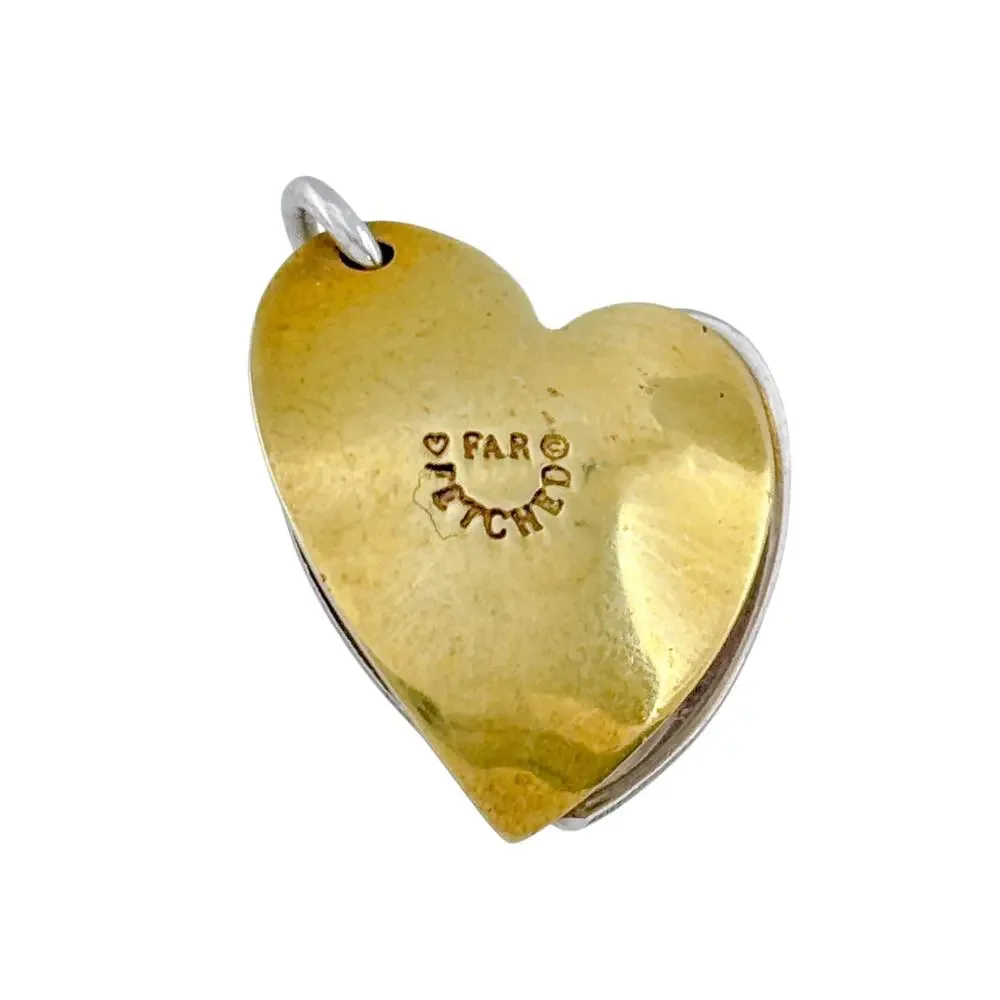 Vintage Sterling Silver 925 Mixed Metal Flower Mom Heart Locket